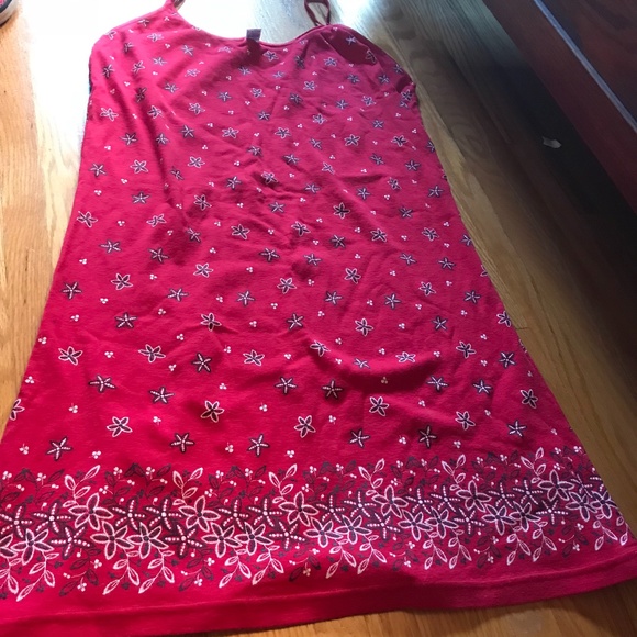 Red cotton PJ dress - size XL - Picture 3 of 8